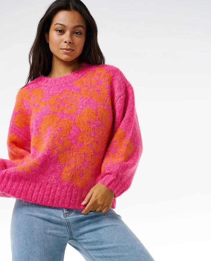 HIBISCUS JACQUARD CREW