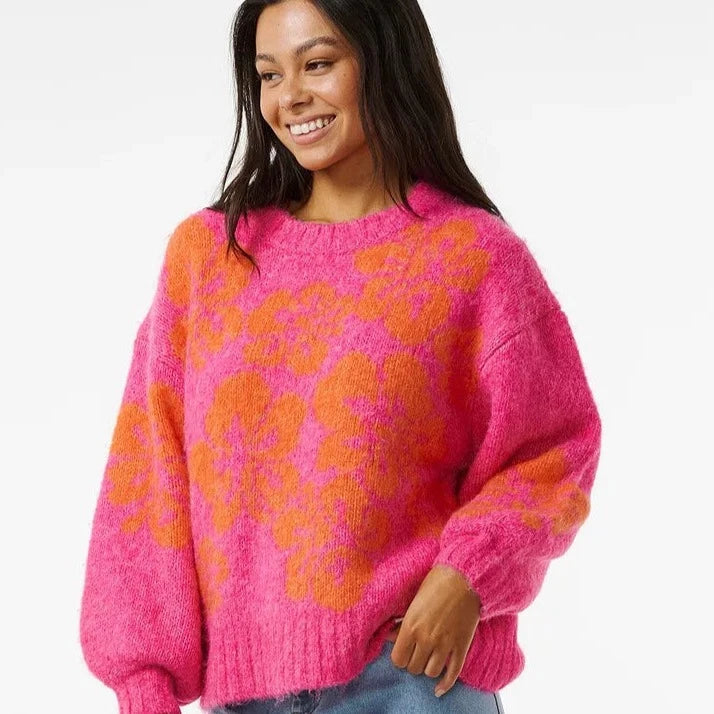 HIBISCUS JACQUARD CREW