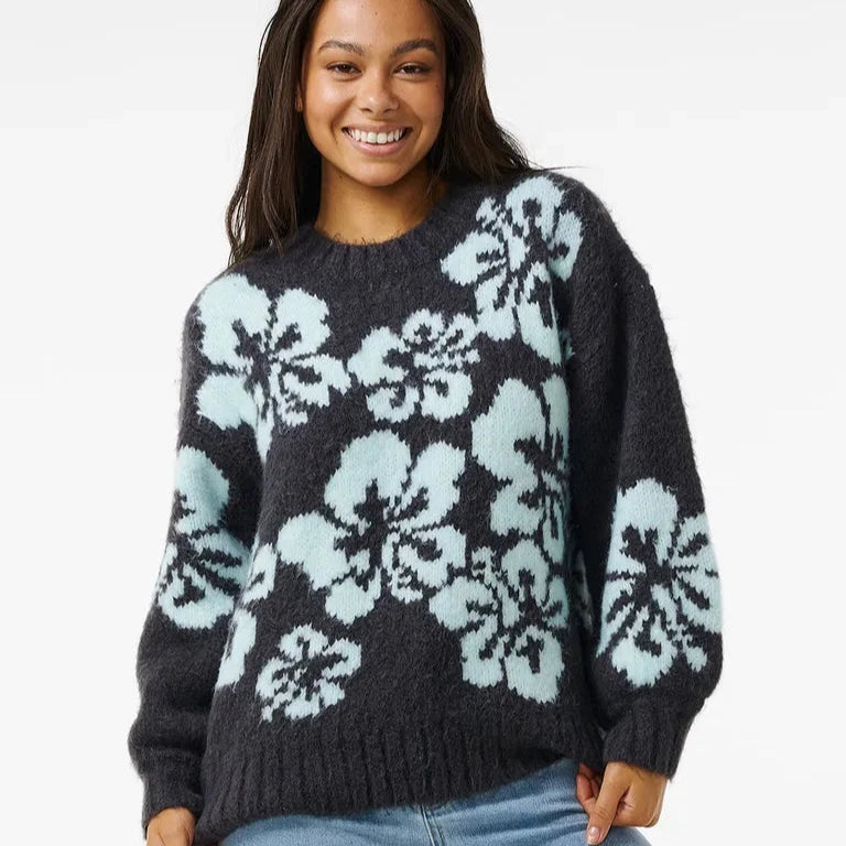 HIBISCUS JACQUARD CREW