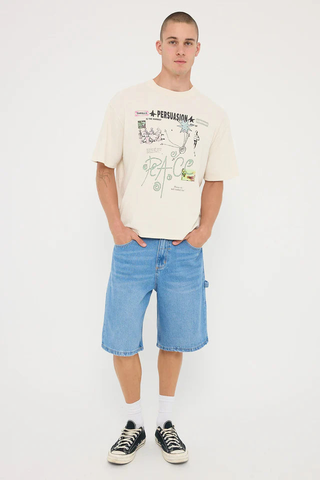 PEACE PERSUASION BOX FIT OVERSIZED SHORT TEE