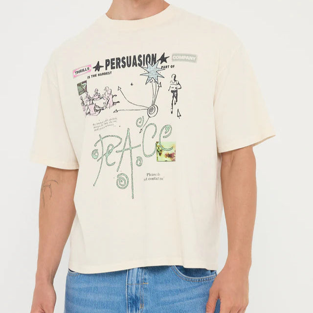 PEACE PERSUASION BOX FIT OVERSIZED SHORT TEE