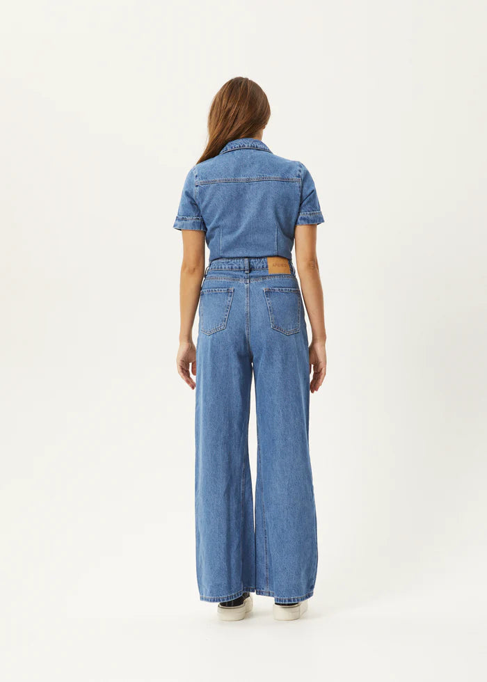 MIAMI HEMP DENIM FLARED JUMPSUIT