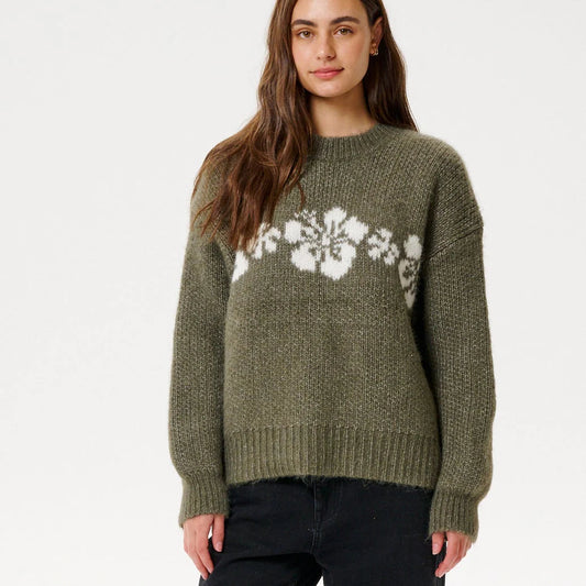 CALA NIGHTS HIBISCUS KNIT CREW
