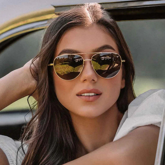 SOLANA GLOSS GOLD METAL BROWN POL LENS