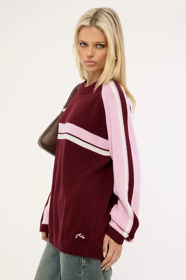 WHITE LINES TWO L/S CREW NECK KNIT