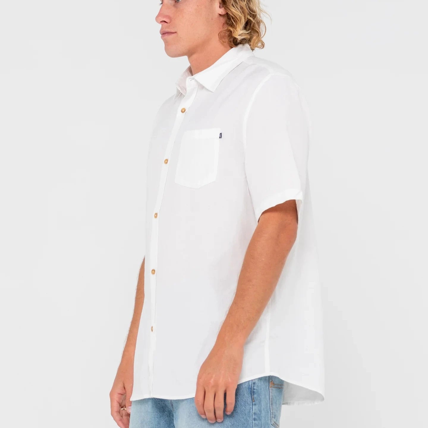 OVERTONE SHORT SLEEVE LINEN SHIRT