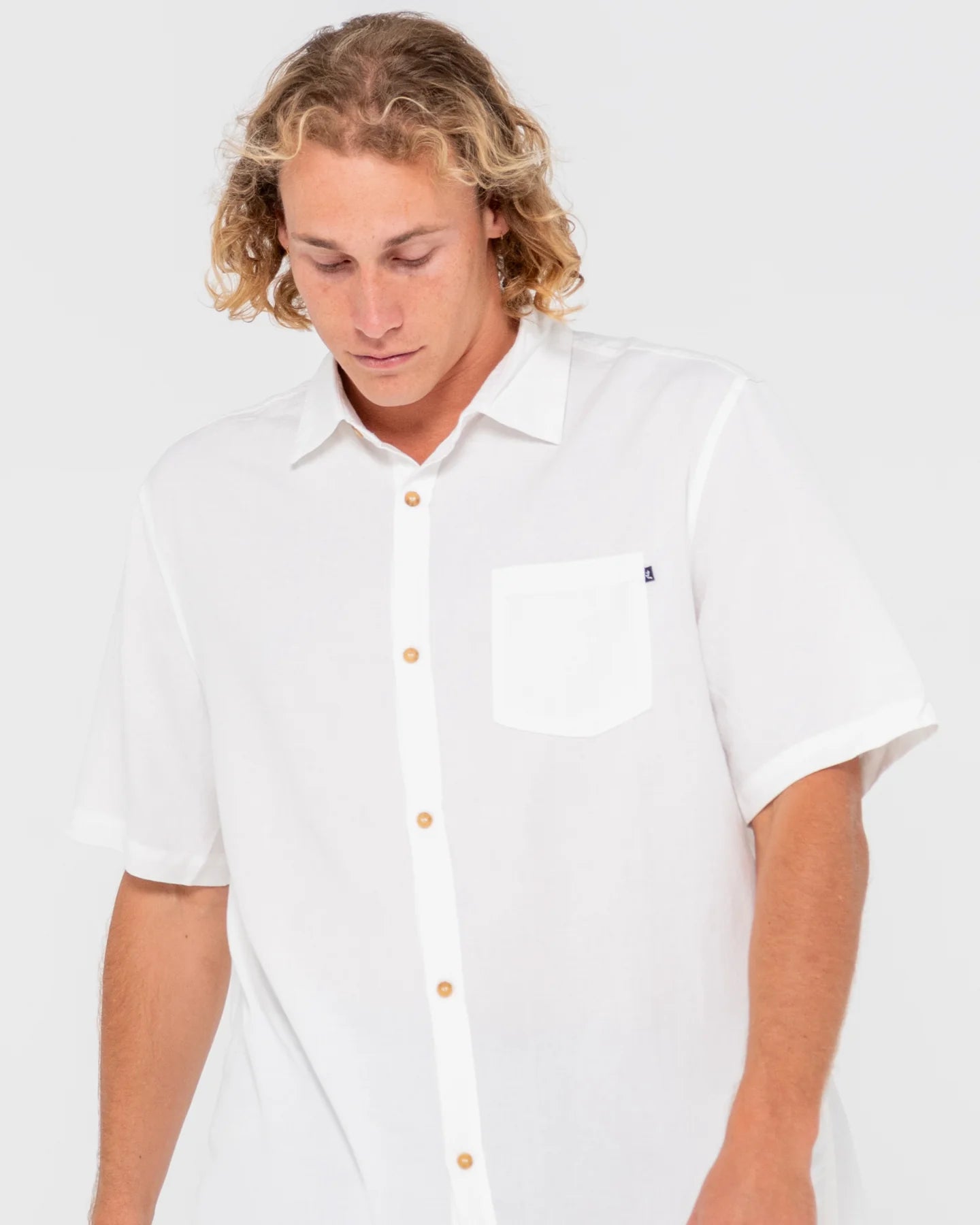 OVERTONE SHORT SLEEVE LINEN SHIRT