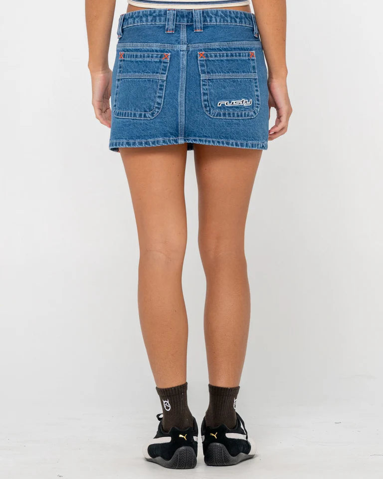FLIP MOMMY LOW RISE MINI DENIM SKIRT