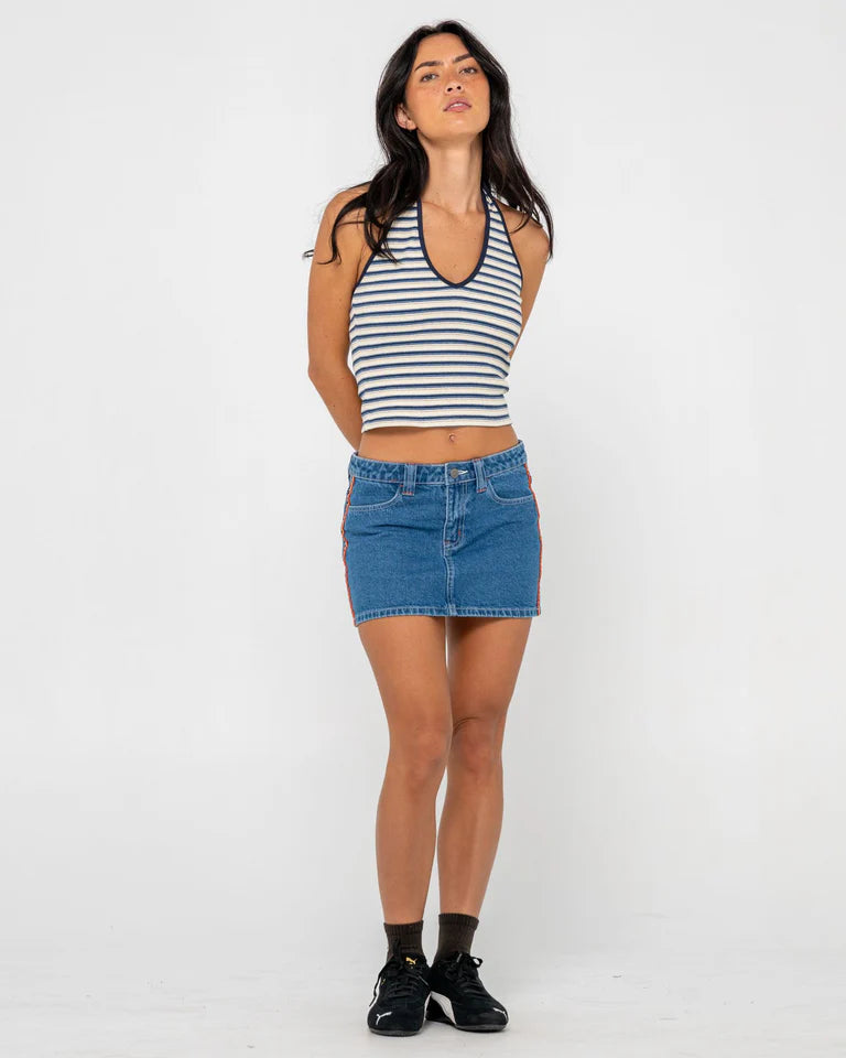 FLIP MOMMY LOW RISE MINI DENIM SKIRT
