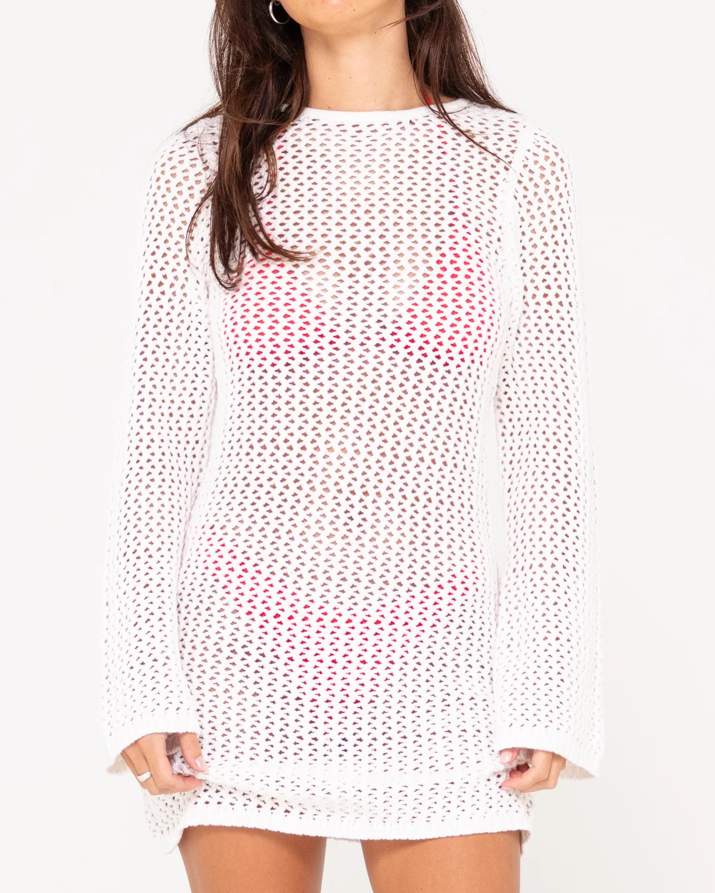 AMALFI LONG SLEEVE KNIT MINI DRESS