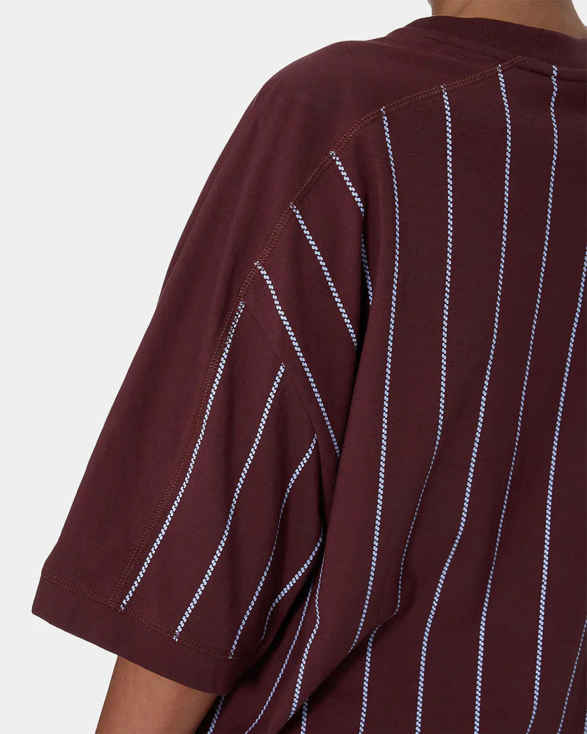 GAME DAY STRIPE V-NECK OVERSIZE TEE