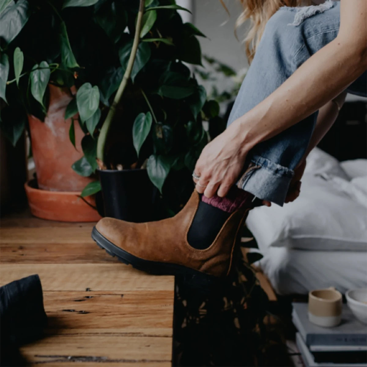 Elastic Sided Suede Boot 1911